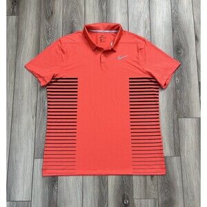 Nike Golf Dri-Fit Short Sleeve Athletic Polo Mens Size XL Red/Black Performance